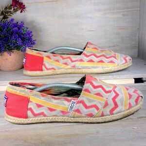 Skechers BOBS Canvas Zig Zag Flats Loafers Shoes